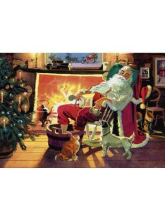 Üdvözlőkártya-Télapó a kandallónál/Amazing Christmas