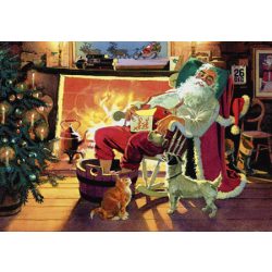 Üdvözlőkártya-Télapó a kandallónál/Amazing Christmas