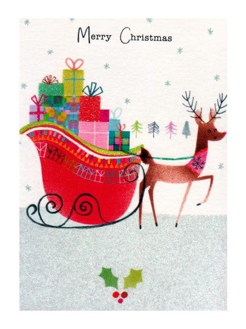 Üdvözlőkártya-Rénszarvas Karácsonyi ajándékokkal/Xmas Sweet Pie