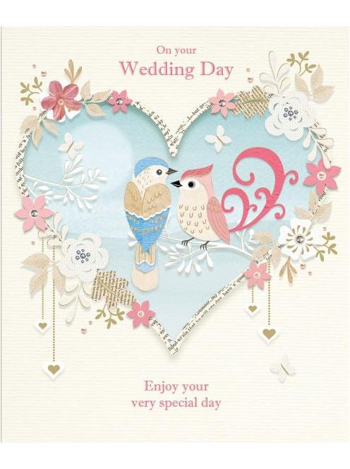 Üdvözlőkártya-Szerelmes madárkák-Paper Rose/Esküvő 