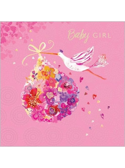 Üdvözlőkártya-Baby girl- Abacus/Lemongrass quadrat