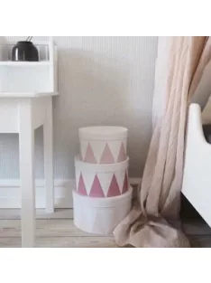   Kör alakú tároló doboz pasztell rózsaszín Jabadabado 3db