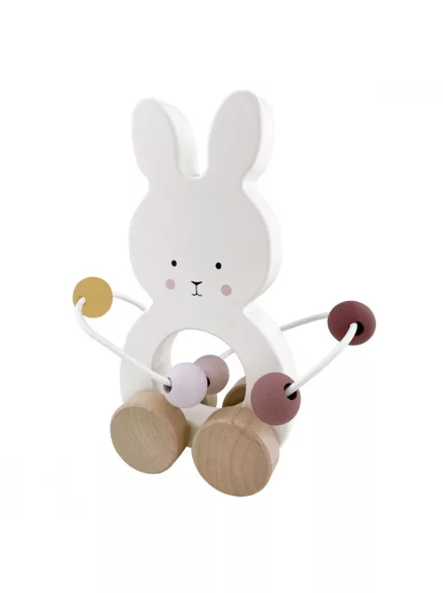 Fa készségfejlesztő gurulós nyuszi abakusszal, Jabadabado