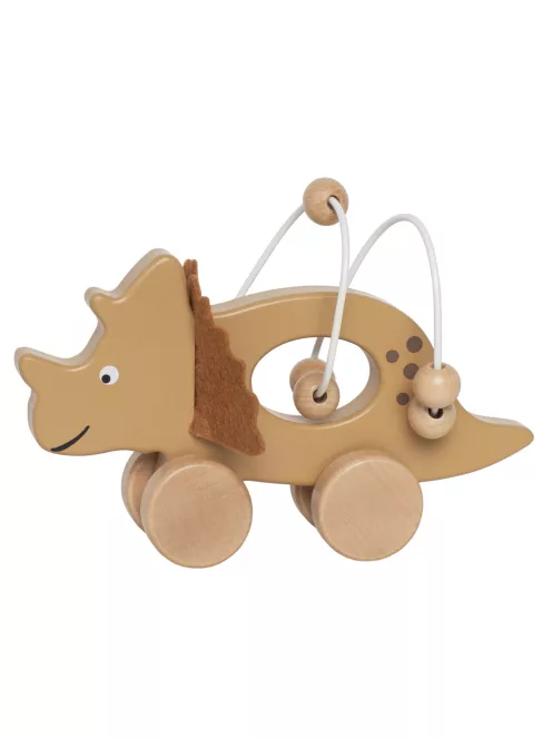 Fa készségfejlesztő gurulós dinoszaurusz abakusszal Jabadabado