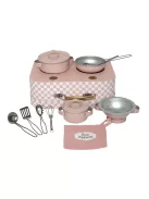 Konyhai készlet böröndbe csomagolva, pasztell rózsaszín Jabadabado