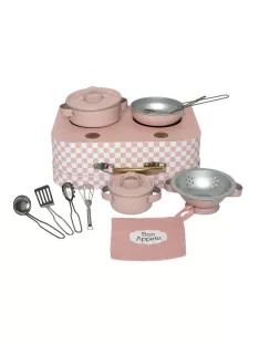   Konyhai készlet böröndbe csomagolva, pasztell rózsaszín Jabadabado