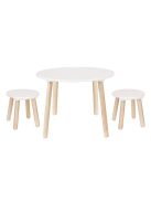 Asztal 2 székkel fából, fehér Jabadabado