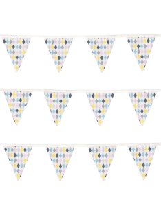 Színes, mintás textil zászlófüzér, 5 m Jabadabado