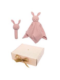 Rózsaszín nyuszis baba ajándékcsomag Jabadabado