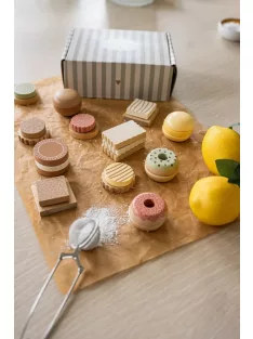 Teasütemények, tépőzáras fa játékkészlet Jabadabado