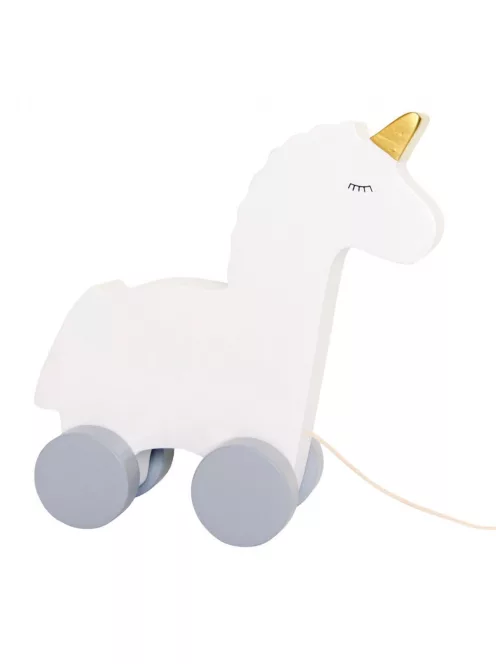Húzható hófehér unikornis fából Jabadabado