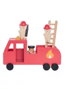Tűzoltó autó fából, maci figurákkal Jabadabado
