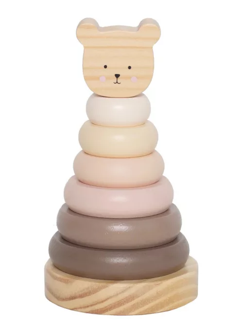 Toronyépítő játék macis, natúr Jabadabado