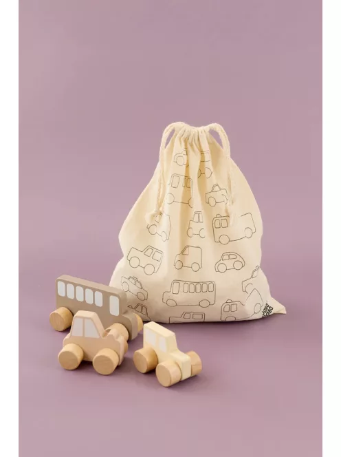 Első autós készletem tároló zsákkal, natúr színű Jabadabado