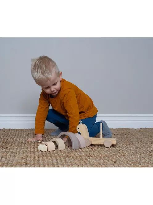 2 az 1-ben húzható csiga és szivárvány toronyépítő játék Jabadabado