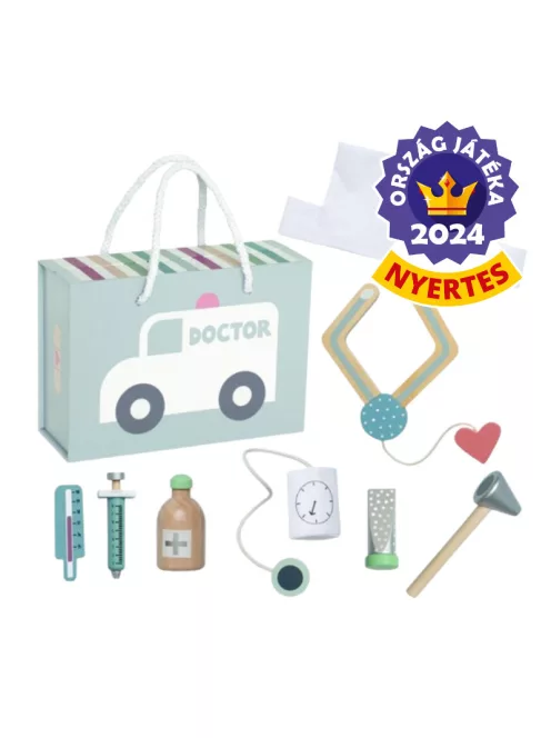 Orvosi játékkészlet kistáskával, Ezüstszürke Jabadabado