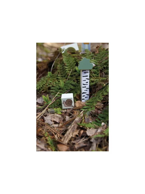 50 darabos fa építőkocka készlet Az erdő állatai Jabadabado