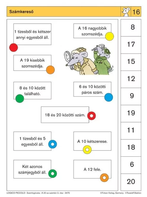 Számfogócska: A húszas számkör 2. rész LOGICO Piccolo
