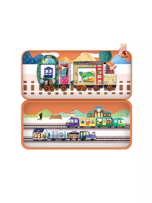 Mágneses puzzle játék, Karácsonyi vonat  Mieredu