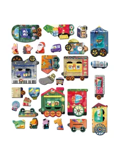Mágneses puzzle játék, Karácsonyi vonat  Mieredu