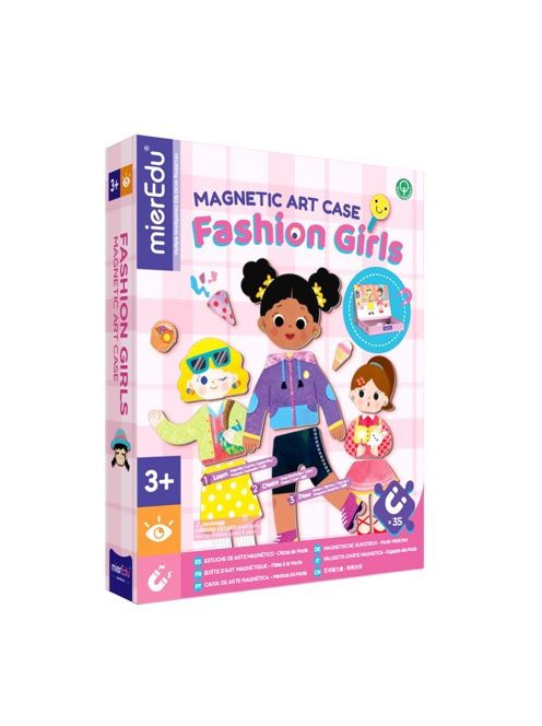 Mágneses könyv 35 darabos öltöztetős játék, Divatos lányok MierEdu