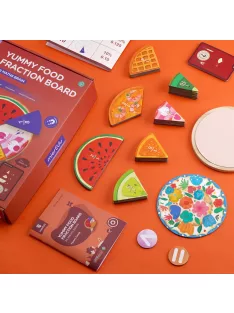   Finom ételek, törtek mágneses matematikai játék, MierEdu
