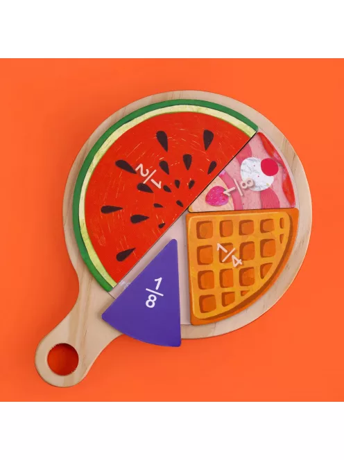 Finom ételek, törtek mágneses matematikai játék, MierEdu