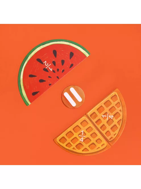 Finom ételek, törtek mágneses matematikai játék, MierEdu