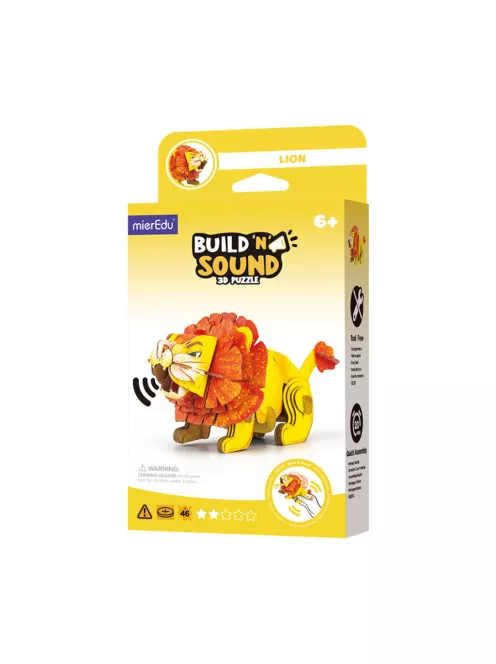 Hangot adó 3D állatos puzzle, Oroszlán MierEdu