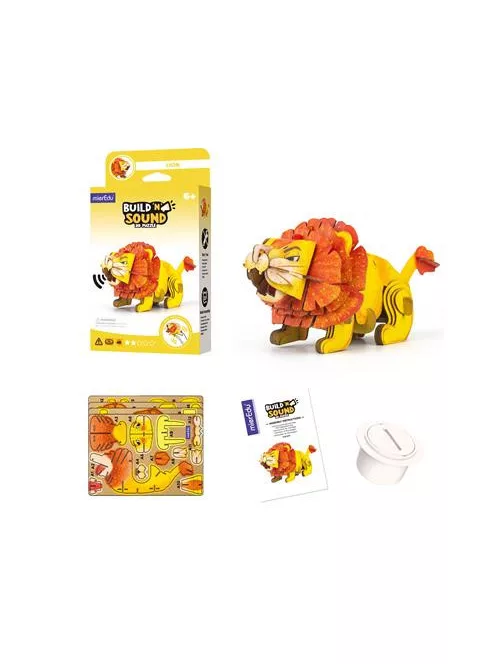 Hangot adó 3D állatos puzzle, Oroszlán MierEdu