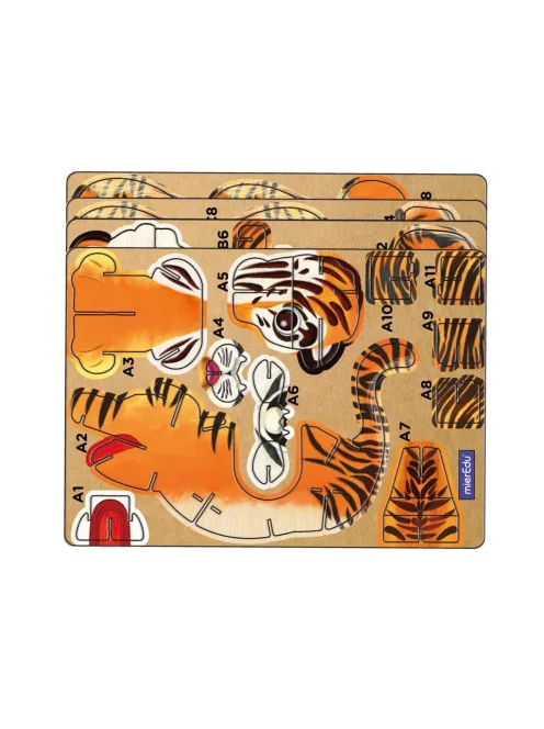 Hangot adó 3D állatos puzzle, Tigris MierEdu