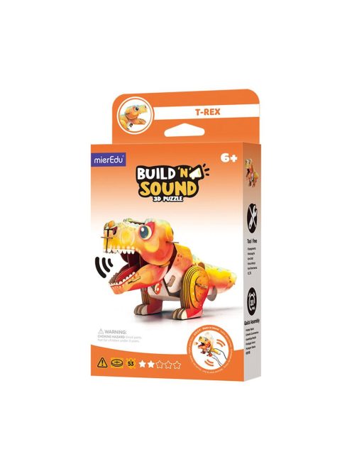 Hangot adó 3D állatos puzzle, T-rex MierEdu