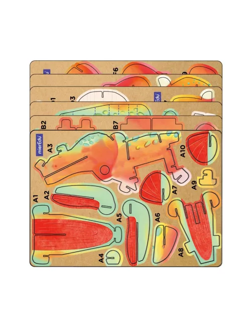 Hangot adó 3D állatos puzzle, T-rex MierEdu