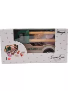 Fa hártahúzhatós farm autó állatokkal Magni