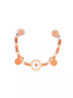   Pingvines babakocsi lánc szilikonból és fából, arany/narancssárga Magni