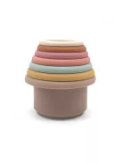 Szilikon egymásra és egymásba építhető mintás csészék, pasztell színekben Magni