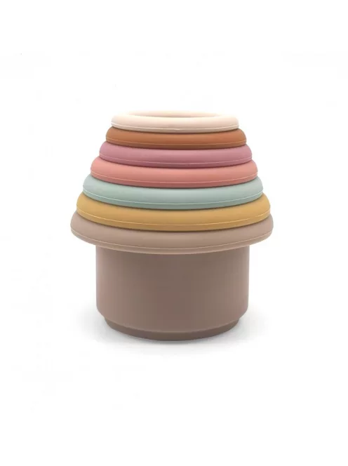 Szilikon egymásra és egymásba építhető mintás csészék, pasztell színekben Magni