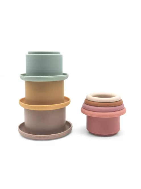 Szilikon egymásra és egymásba építhető mintás csészék, pasztell színekben Magni