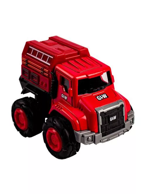 Hátrahúzós fém tűzoltó autók nagyméretű kerékkel, többféle Magni