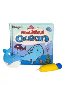 Fejlesztő fürdőkönyv színváltoztató oldalakkal, ecsettel és fürdőjátékkal Magni