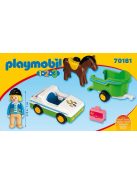 1.2.3 Kisautó lószállító pótkocsival Playmobil
