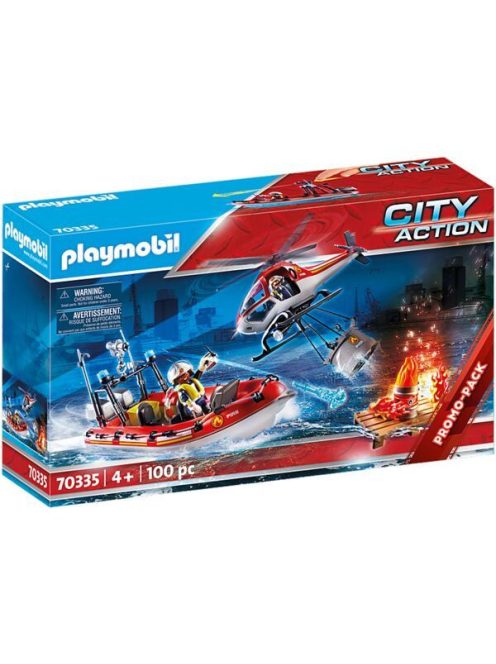 Tűzoltók helikopterrel és csónakkal 70335 Playmobil