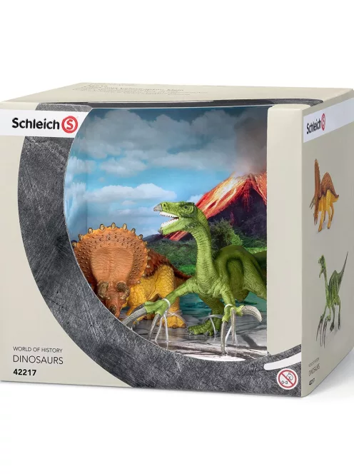 Triceratops és therizinosaurus, kicsi Schleich