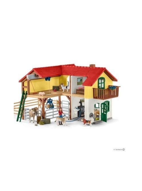 Falusi ház istállóval és állatokkal Schleich