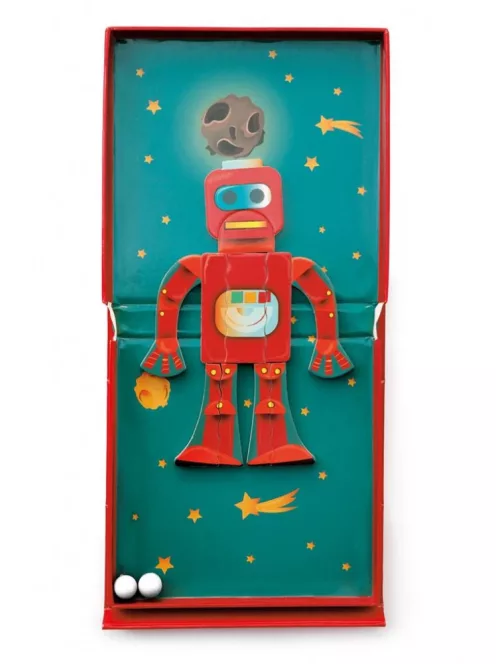 2 az 1-ben mágneses puzzle és golyófuttató játék, robotos Scratch Europe
