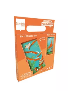  2 az 1-ben mágneses puzzle és golyófuttató játék, dinós Scratch Europe