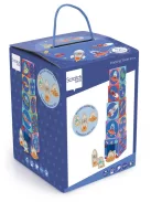 Toronyépítő kocka fa figurákkal, Világűr Scratch Europe