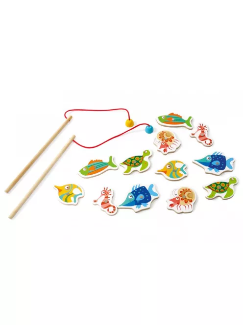 Készségfejlesztő játék -Halacskák -Dominó, memória, mágneses horgászat Scratch Europe