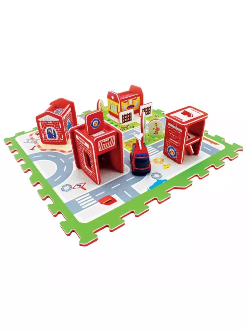 Habszivacs puzzle tűzoltó autóval és állomással Tatamiz