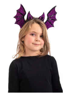 Lila Fekete Denevéres Gyerek Fejdísz Halloween-re